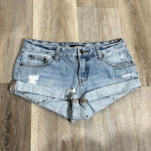 Billabong Micro Short Denim Jean Cuffed Shorts Size 26